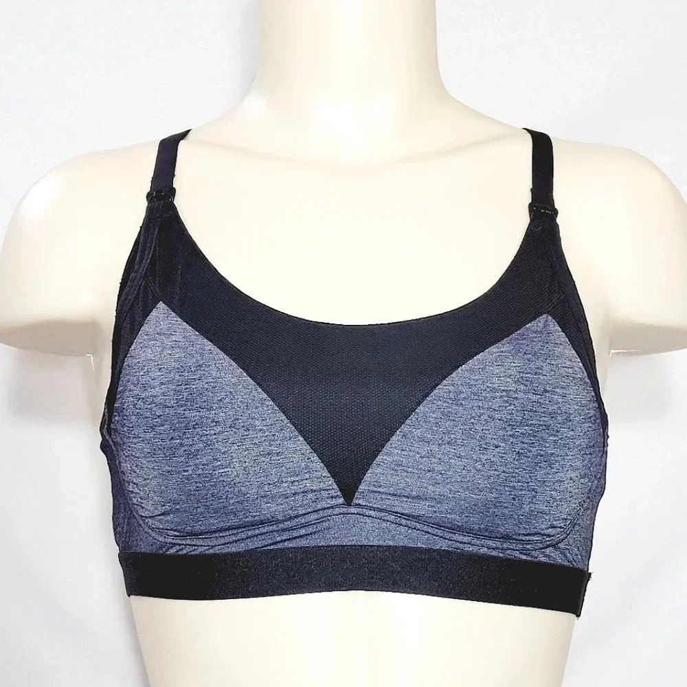 Gilligan & O'Malley Wire Free Nursing Yoga Bra Gra